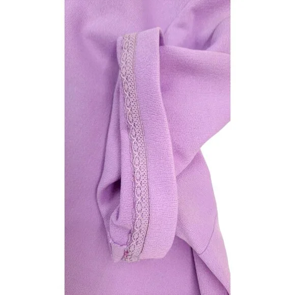 Vintage Handmade Lavender Shift Dress Butterfly 1970s Polyester Size Large Lace - Picture 8 of 12